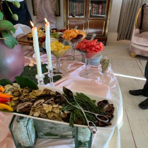 Bridal shower catering in Miami with elegant brunch display by Rice Catering